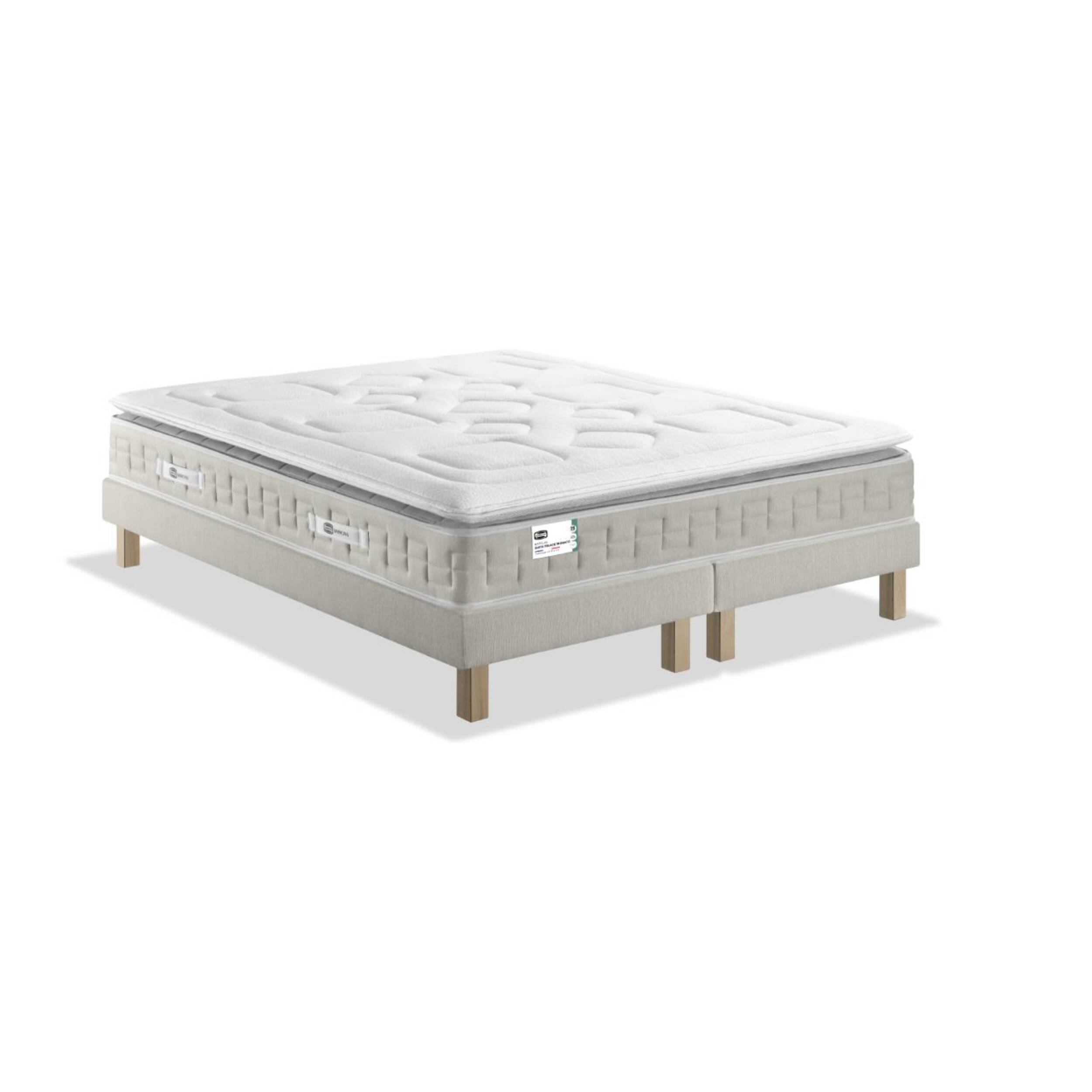 Ensemble Suite Palace Monaco 2 x 90 x 200 cm, ferme, ressorts, 2 sommiers à lattes