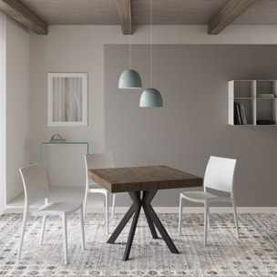 Tavolo allungabile 90x90/194 cm Dolcezza noce gambe antracite