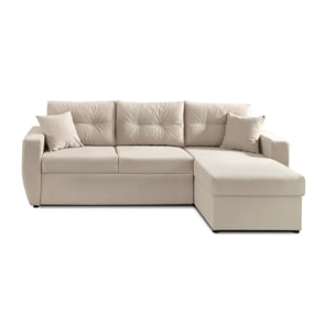 Astoria - canapé d'angle réversible - convertible avec coffre - style contemporain- 4 places - Beige