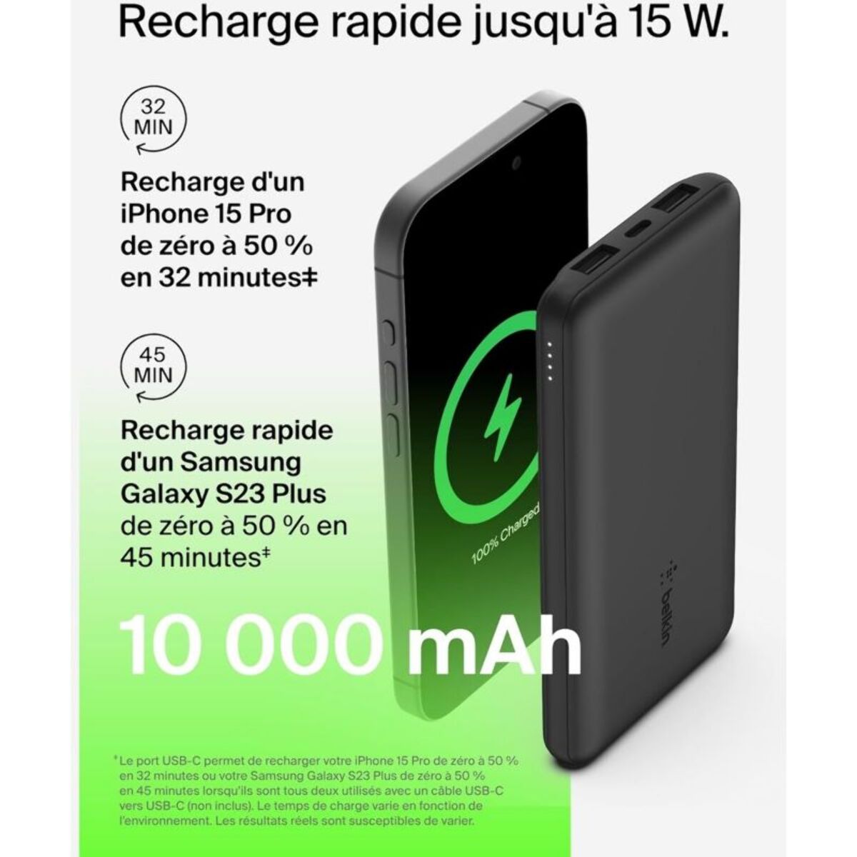 Station de charge BELKIN 10000 mAh noir