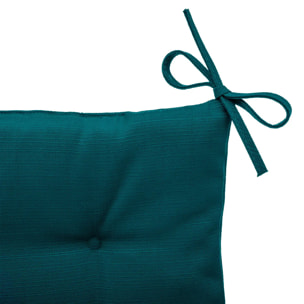 Galette de chaise carrée 4 points "Korai" bleu canard 40x40x4cm en polyester