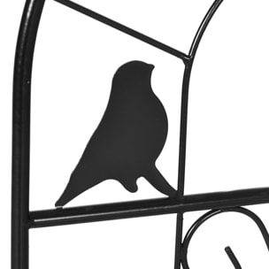 Juego de 2 Enrejados de Jardín Soportes para Plantas Trepadoras con Marco Metálico para Frutas Verduras Flores Decoración Exterior Patio Terraza 38x98 cm Negro