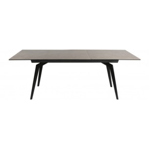 Table céramique extensible L160/210cm avec piètement métal noir- 2 coloris - MADRID