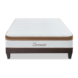 Ensemble Matelas Zermatt & Sommier KIT15, 31 cm, Mémoire de Forme avec Surmatelas, Technologie Tri-Lattes, Soutien Ferme