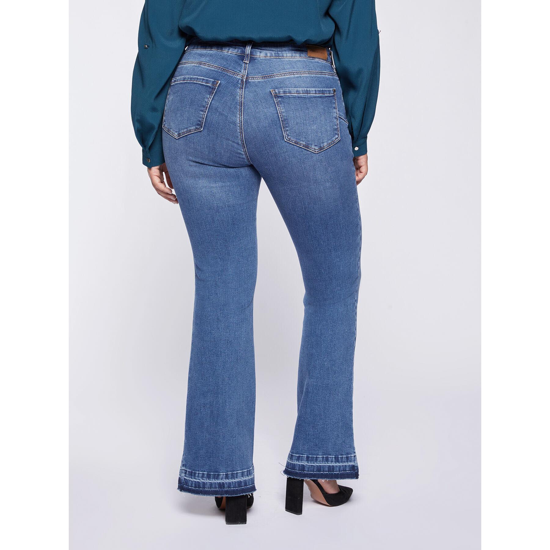 Fiorella Rubino - Jeans flare Turchese con ricco ricamo - Azzurro