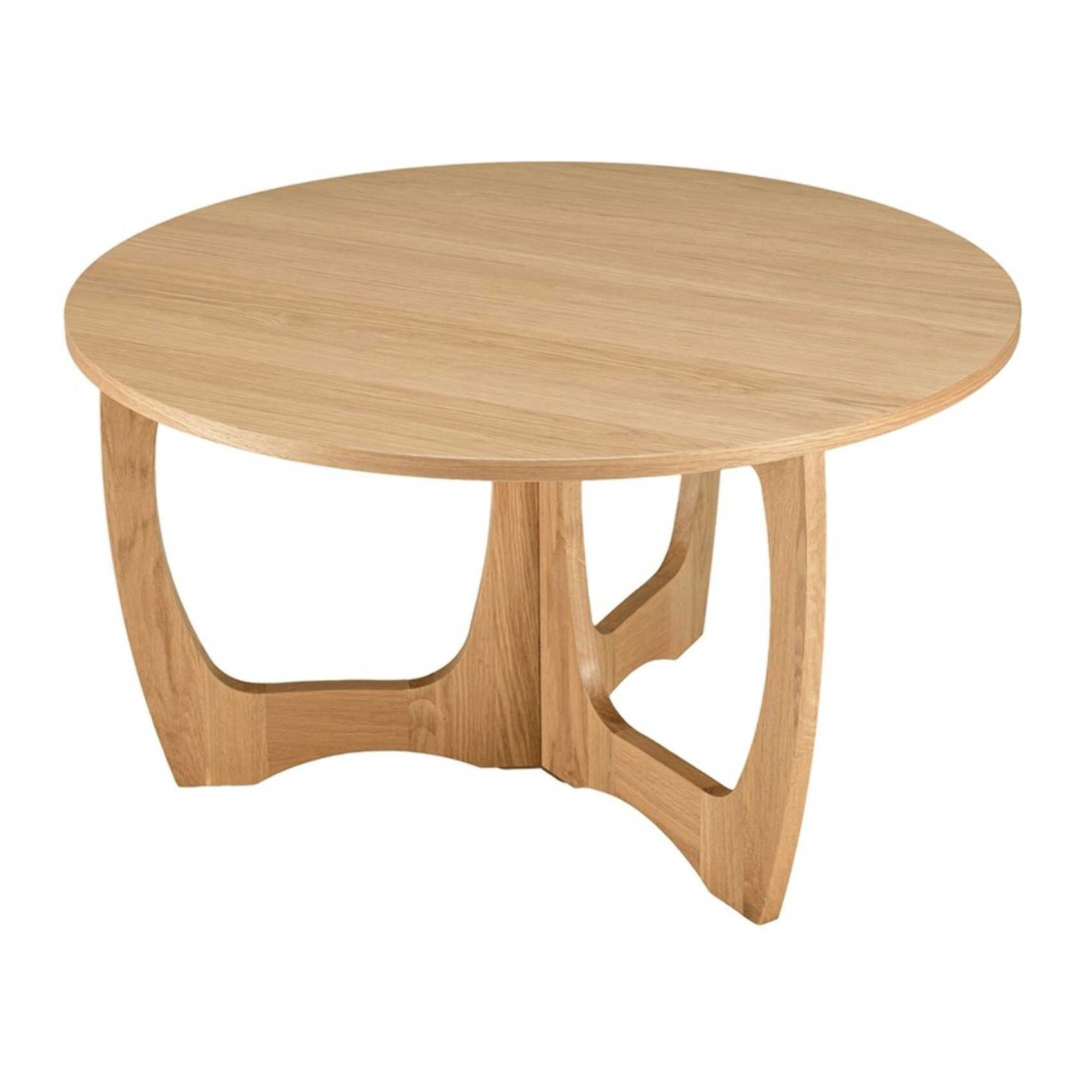 SYA - Table basse ronde D80 décor et chêne naturel pied ajouré