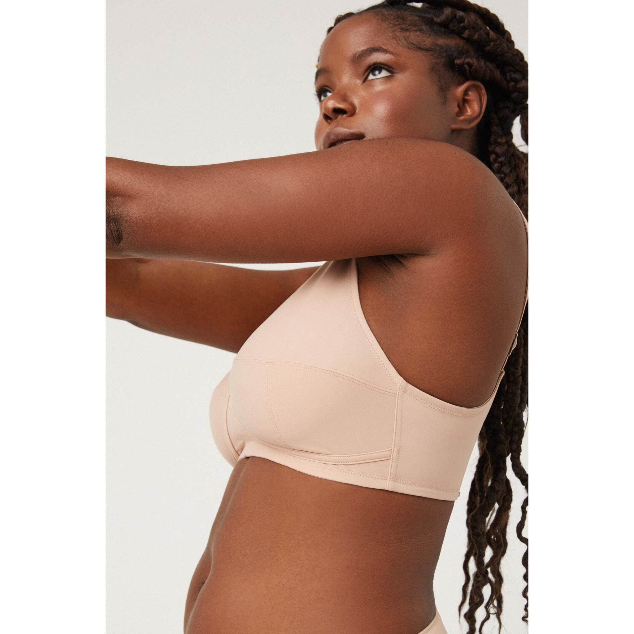 Reggiseno minimizzatore a triangolo beige, coppe D ed E