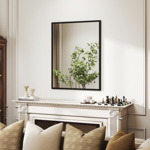 Miroir mural rectangulaire dim. 70L x 90H cm cadre MDF noir