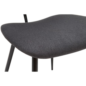 Chaises en tissu gris foncé et métal noir (lot de 2) TOBIAS