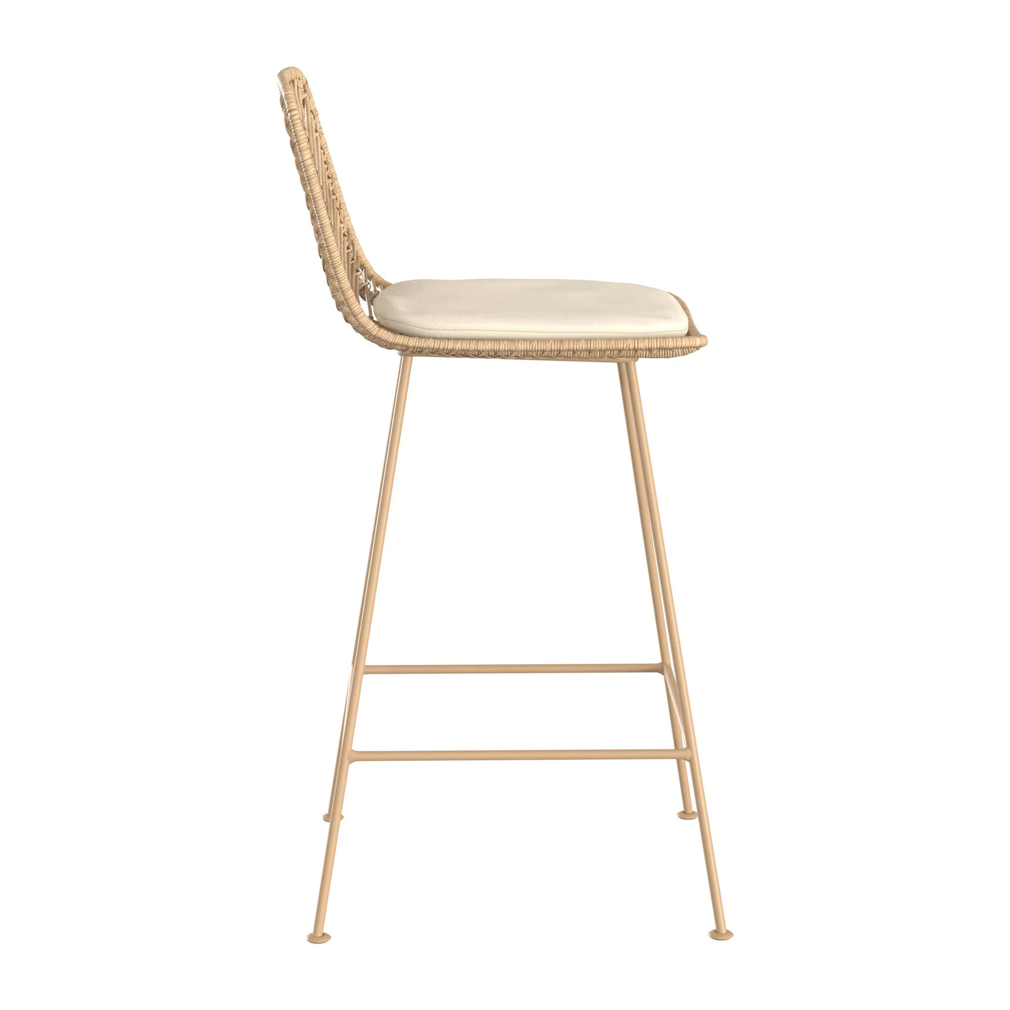 Lot de 2 chaises pour îlot central 66 cm en rotin naturel - Tamara
