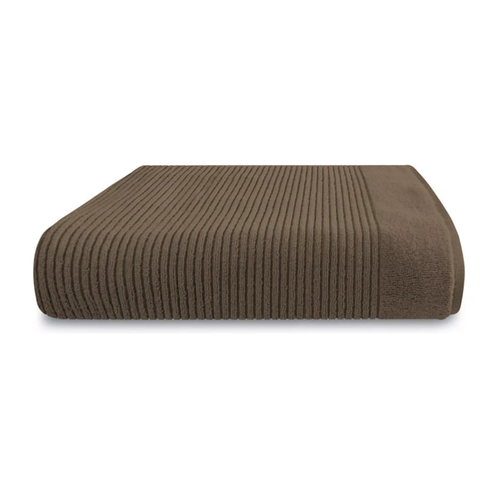 Drap de bain pur coton 575 g/m² uni brun marron Vitae chocolat