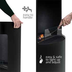 Giulio Cesare - Caminetto a bioetanolo da terra con 1 bruciatore da 1.5L Ø40x80 cm