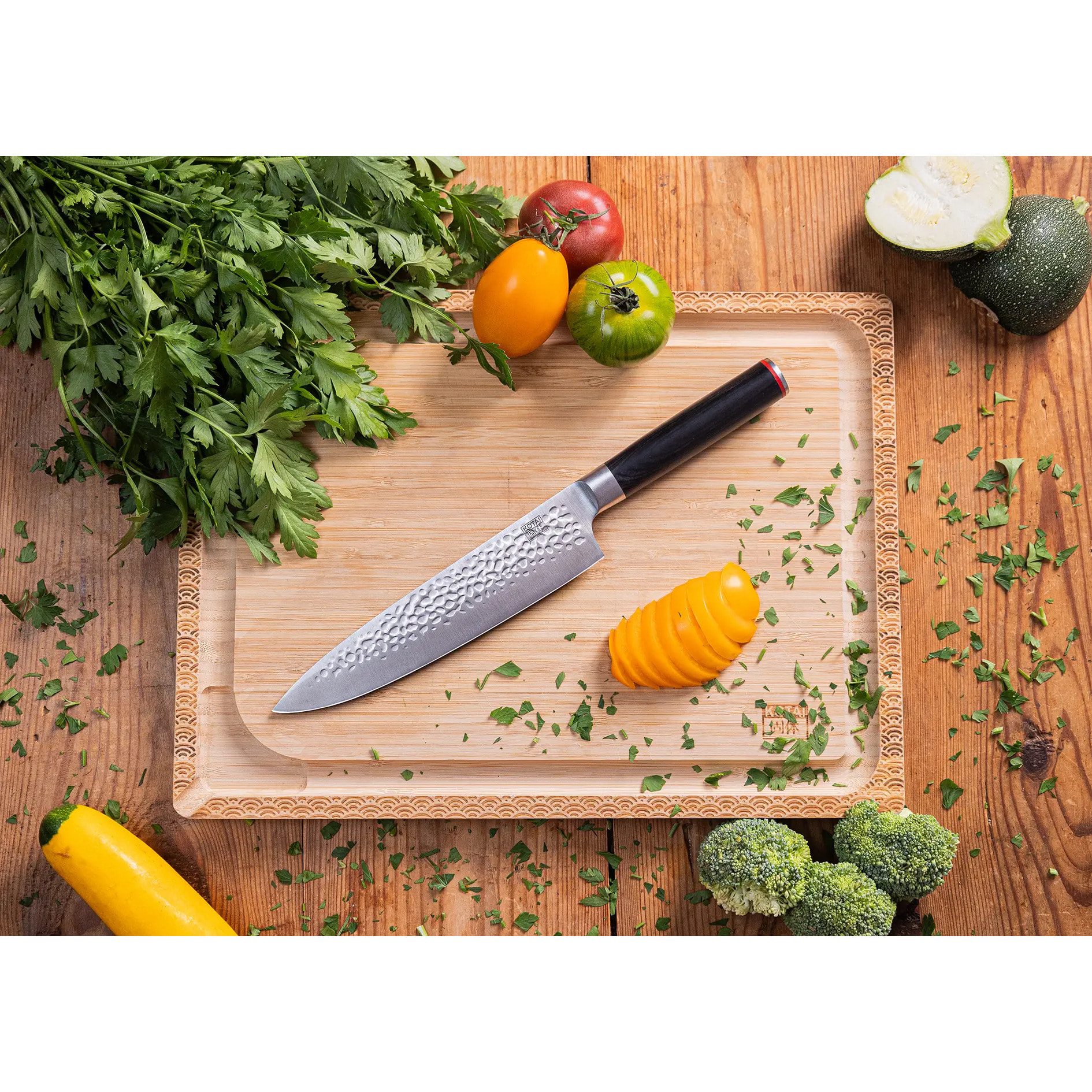 Cuchillo cocinero martillado "Gyuto" | acero 440C | L: 20 cm