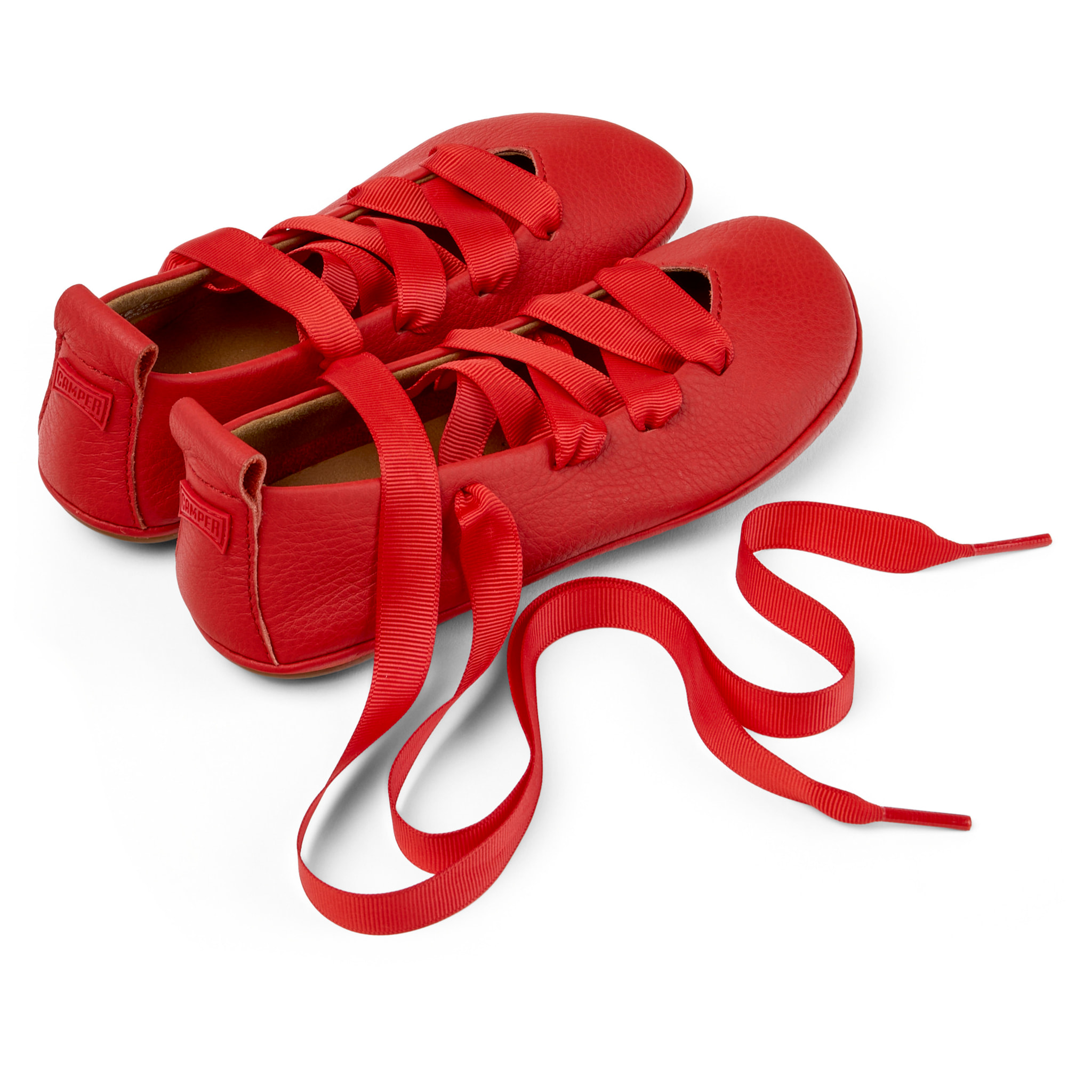 Ballerini - CAMPER Right Kids - Rosso - Pelle liscia