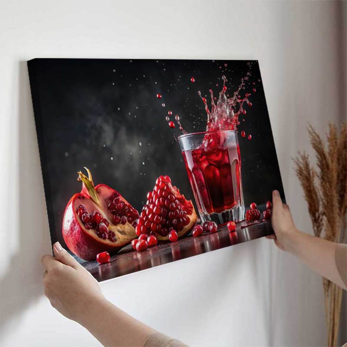 Tableau éclat de grenade rouge Toile imprimée