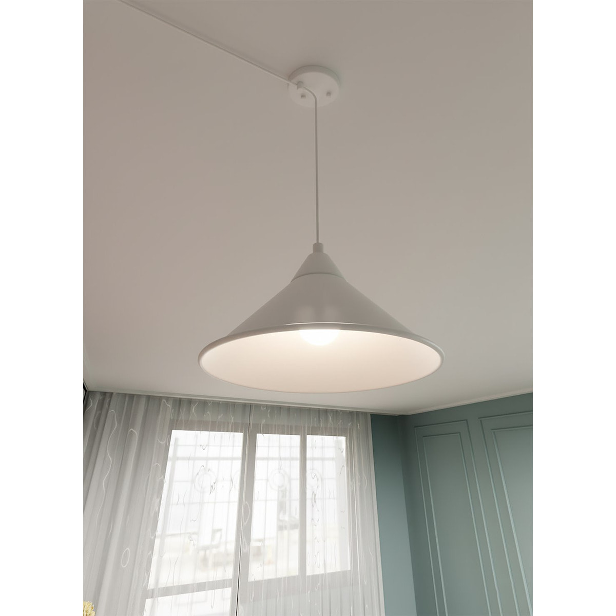 Lampada a parete ABRAMO in acciaio bianco