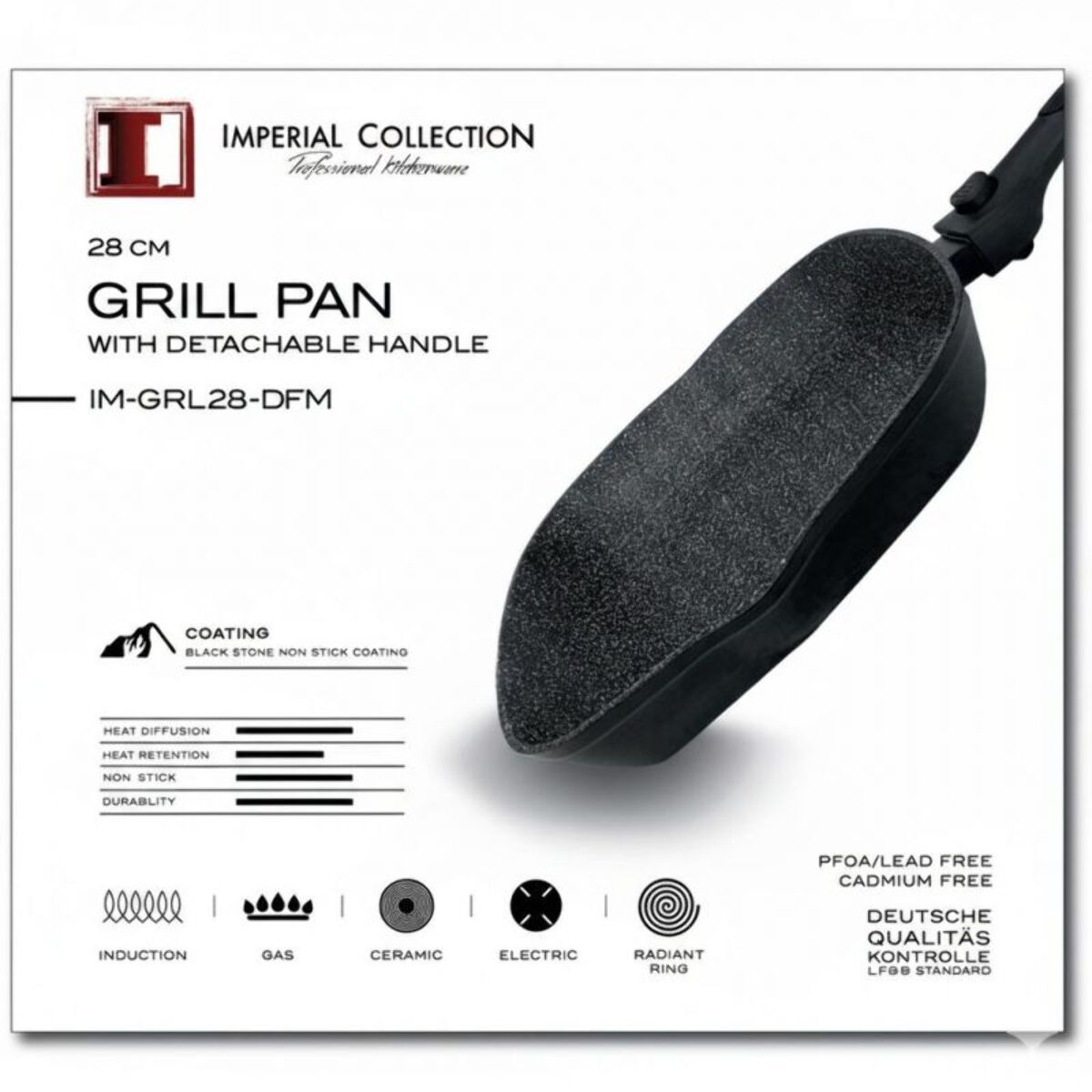 Poêle à griller marbrée 28cm Impérial Collection IM-GRL28-DFM
