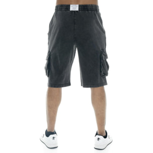 Bermuda cargo da uomo in tessuto lavato Leone Old Wash