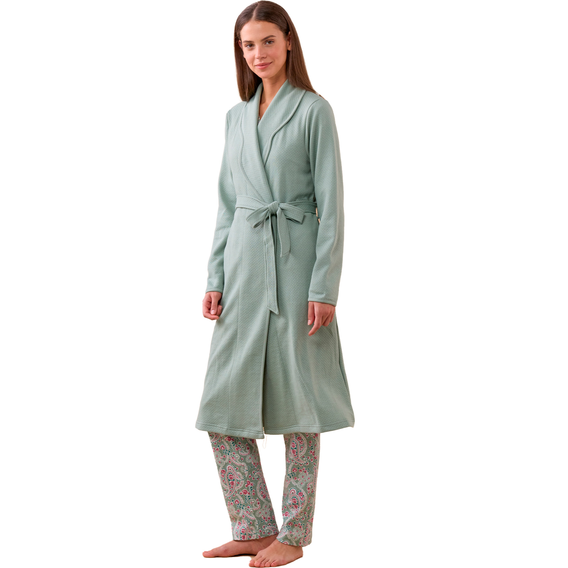 VESTAGLIA DONNA MATELASSE' VERDE Noidinotte