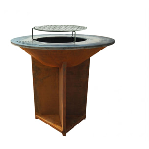 Barbecue brasero avec plaque d'acier de 100 cm