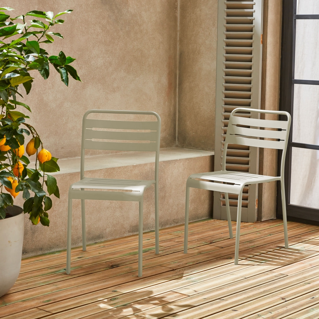 Chaise de jardin acier (lot de 2) AMÉLIA