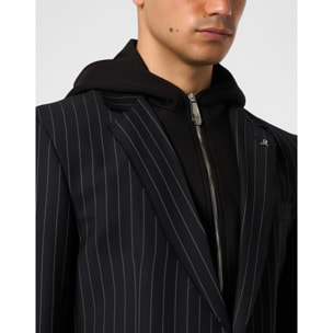 PHILIPP PLEIN Hooded Blazer Pinstripe