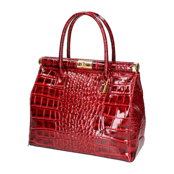 Borsa a mano da donna - Modello Delfina - Vera pelle - 32.0 x 28.0 x 15.0 cm