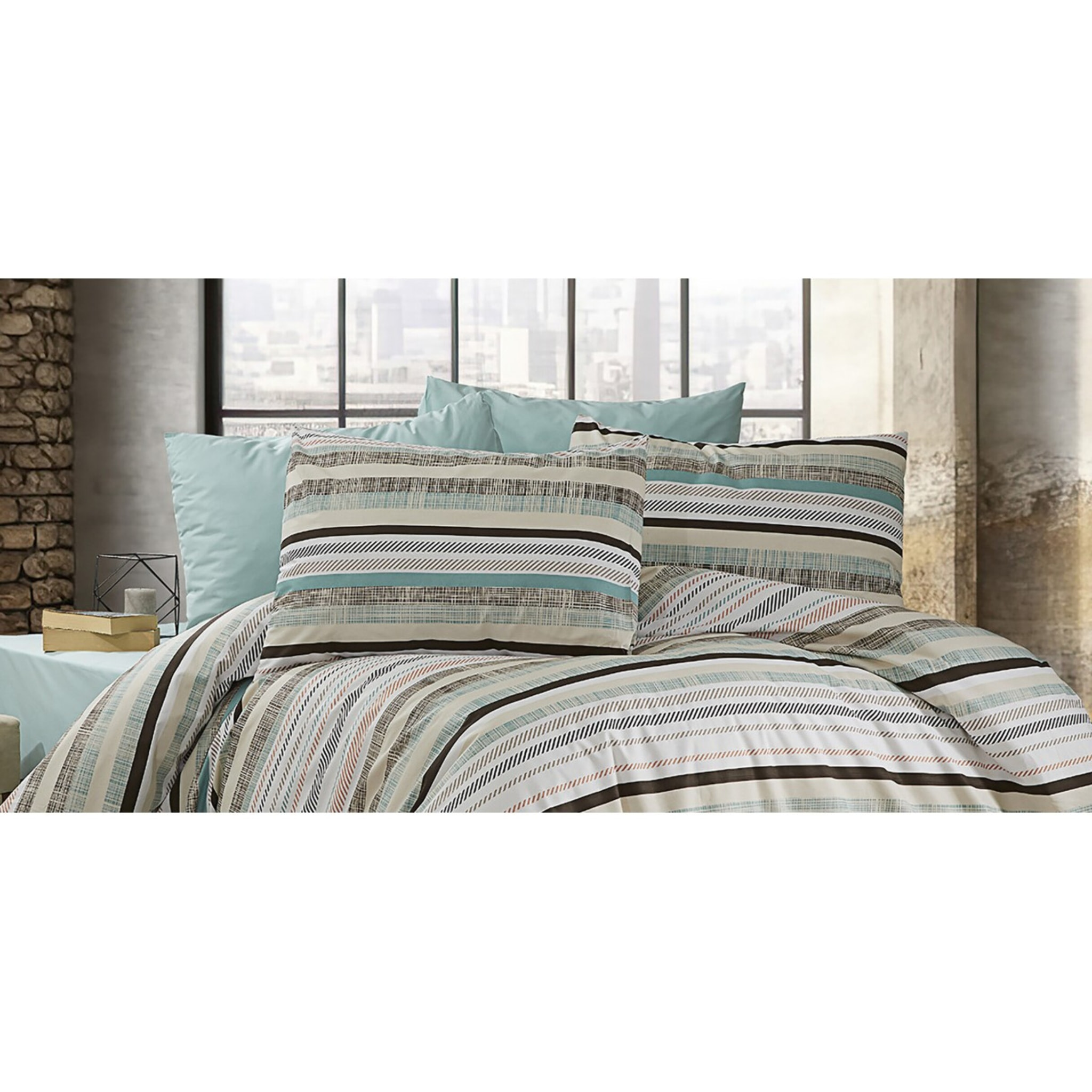 Parure housse de couette et taie(s) oreiller 100% Coton