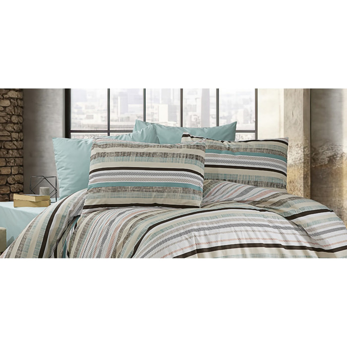 Parure housse de couette et taie(s) oreiller 100% Coton