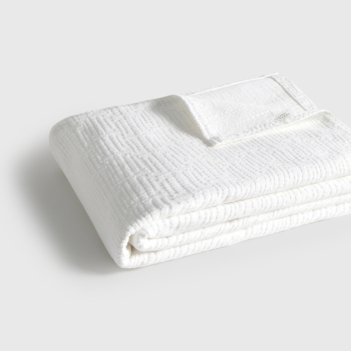 Colcha de jacquard de algodón Archout color blanco 100% Algodón