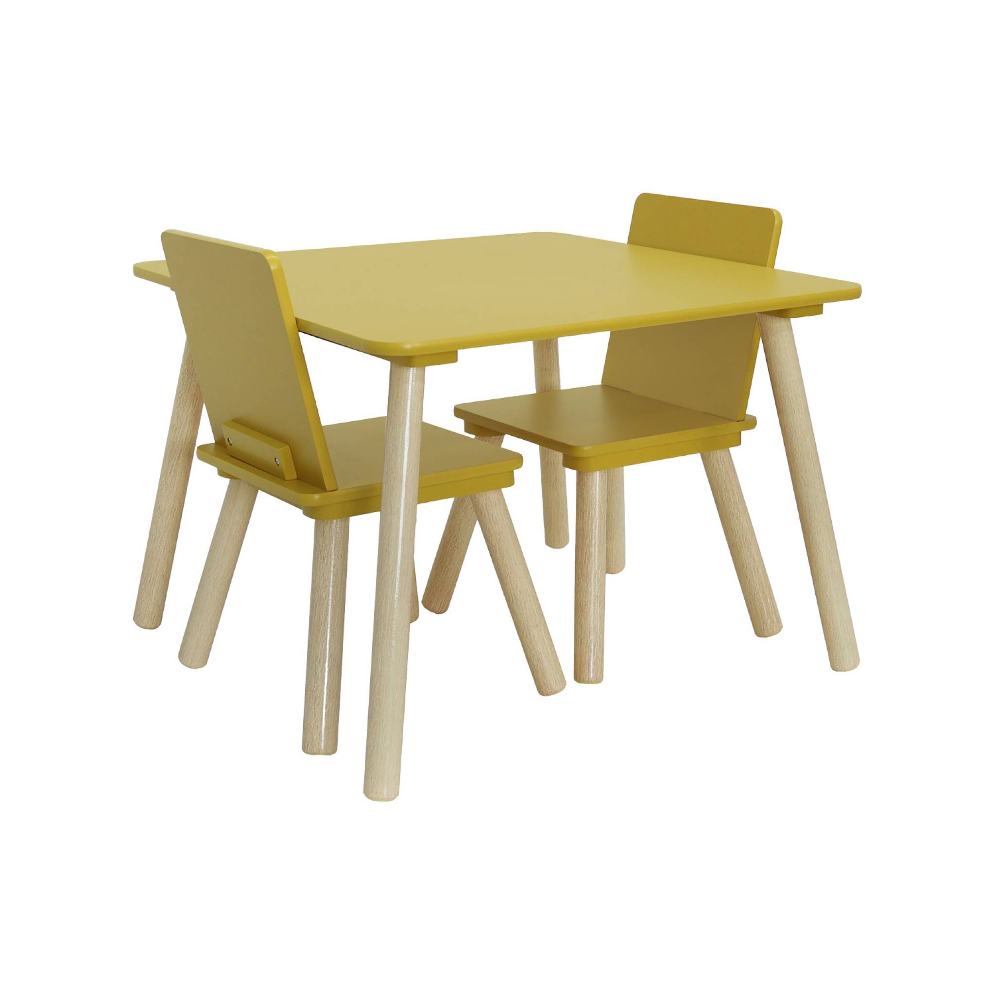 Table carrée enfant bois de pin 2 assises JUDITH