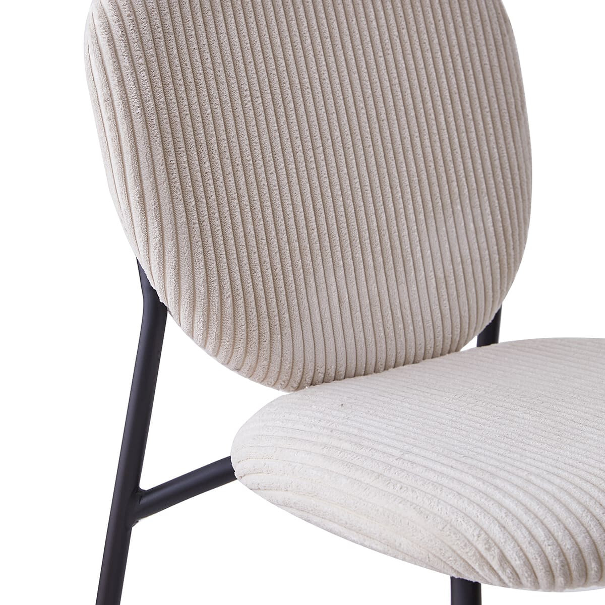 Lot de 2 tabourets de bar en velours côtelé - BETTY