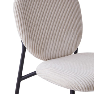 Lot de 2 tabourets de bar en velours côtelé - BETTY