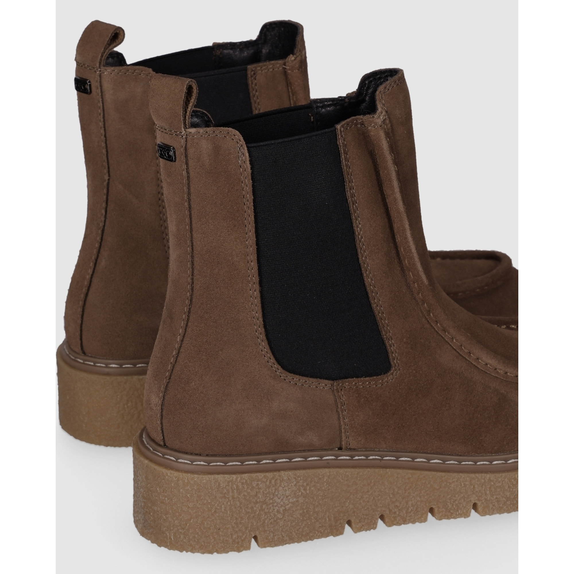 Botines de Serraje - Taupe - Tacón: Bajo