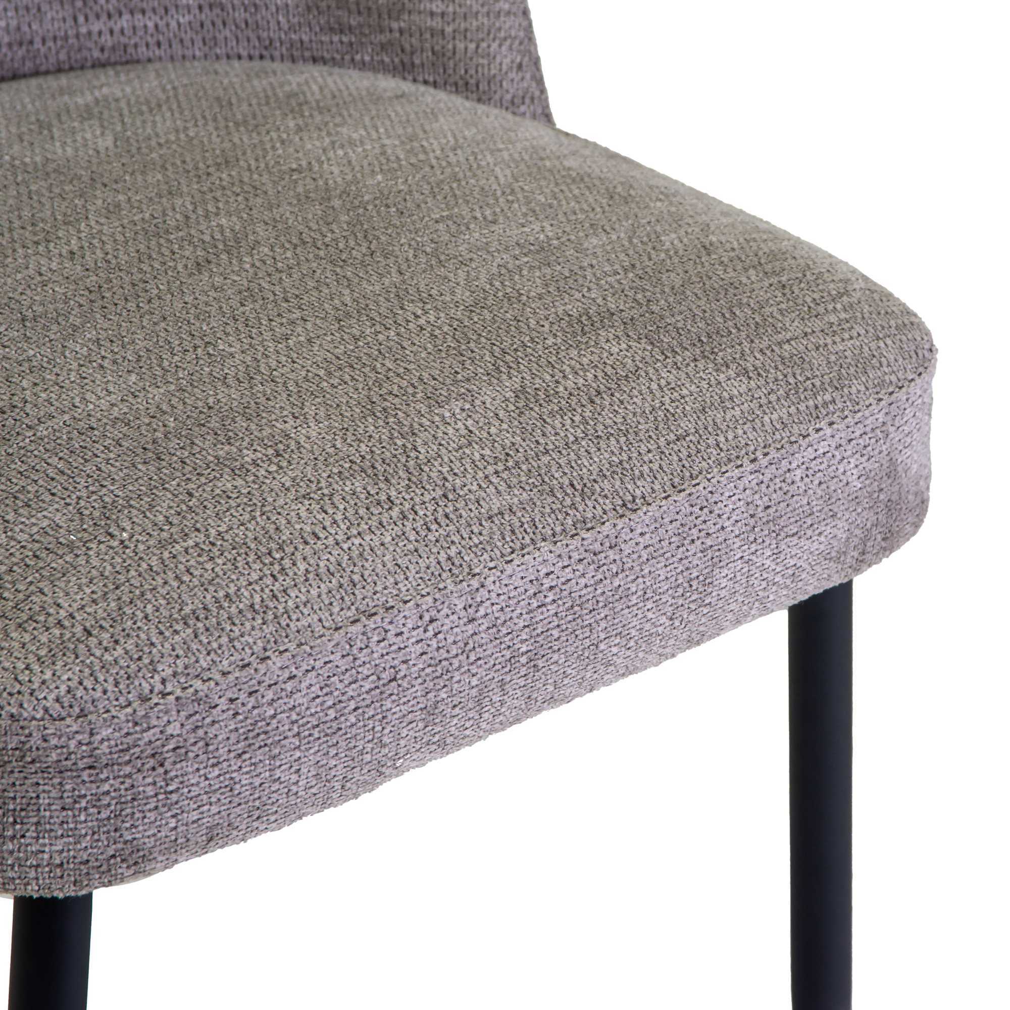 Sedia Mary Vacchetti in tessuto grigio con struttura nera cm60x50,5h79,5