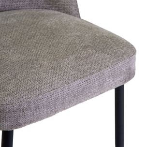 Sedia Mary Vacchetti in tessuto grigio con struttura nera cm60x50,5h79,5
