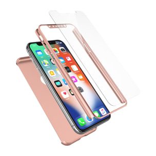 Carcasa full cover y cristal templado para iPhone X