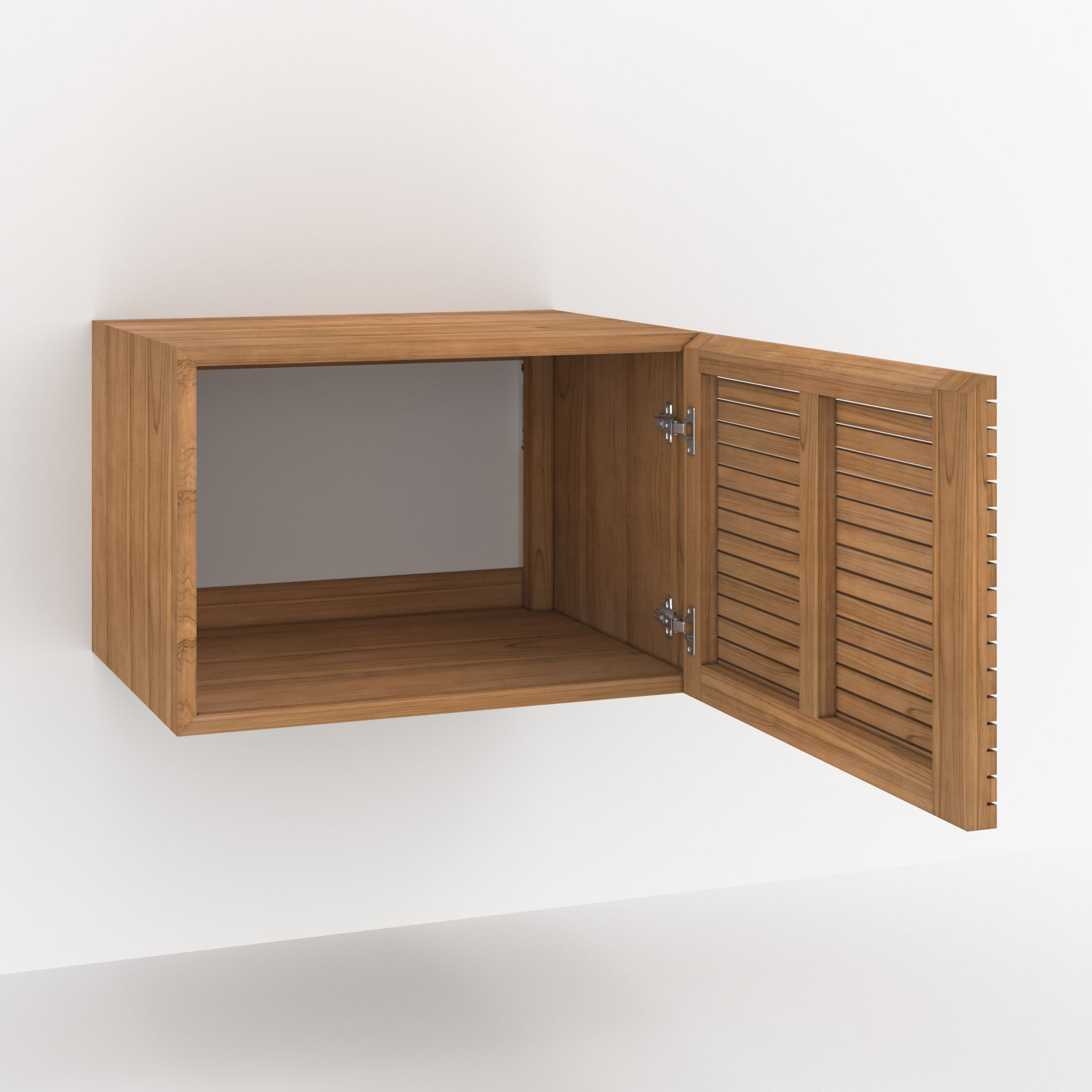 Meuble de salle de bain suspendu en bois de teck 60 cm - Raye