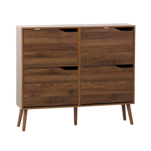 Meuble à chaussures décor bois 4 abattants NEPAL