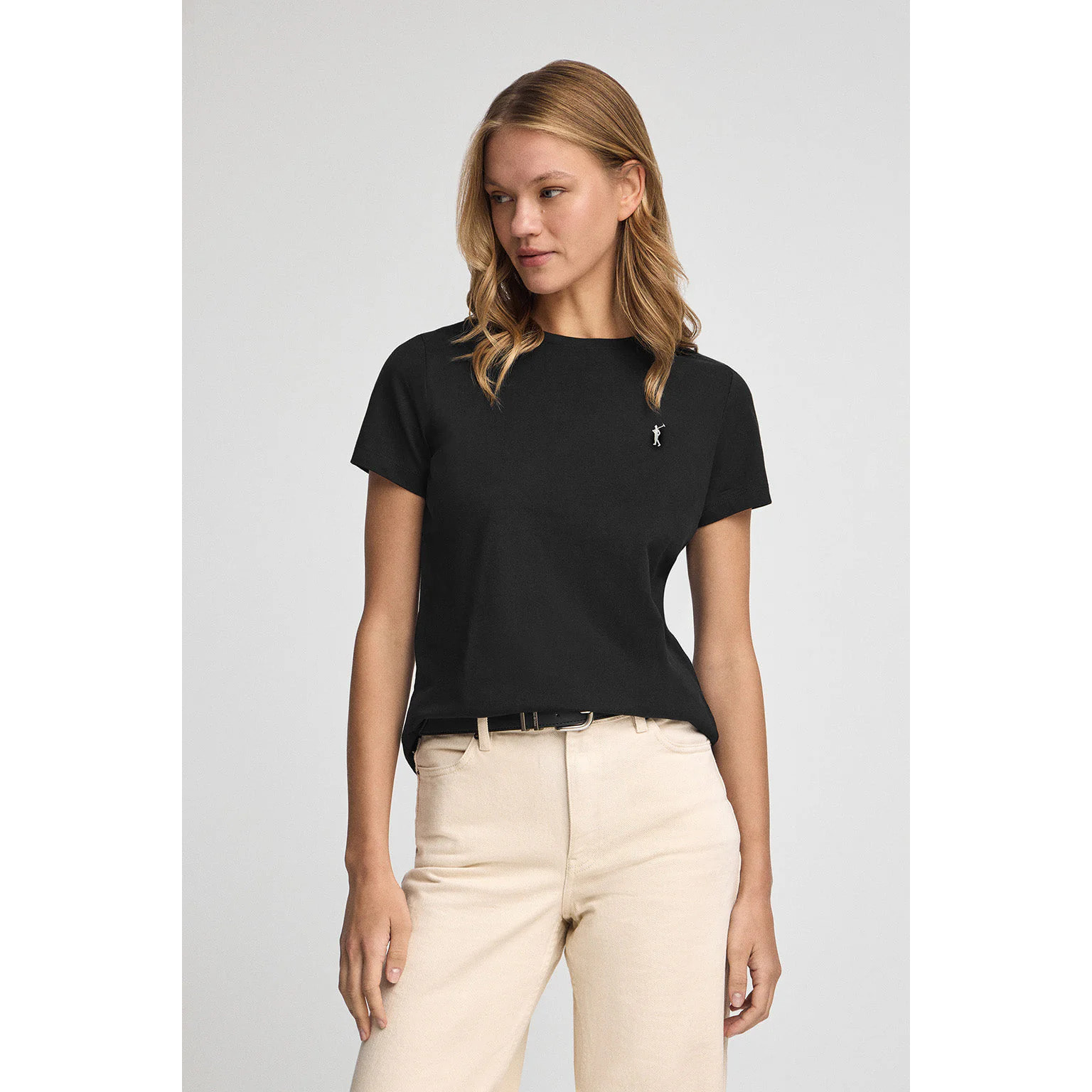 Maglietta nera a maniche corte con ricamo Rigby Go