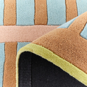PANTONE - Tapis en laine fait main RAYON TENDRE à motif graphique