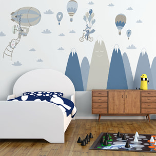 Stickers muraux enfants - Décoration chambre bébé - Autocollant Sticker mural géant enfant montagnes scandinaves ANIMAUX DÉLIRANTS