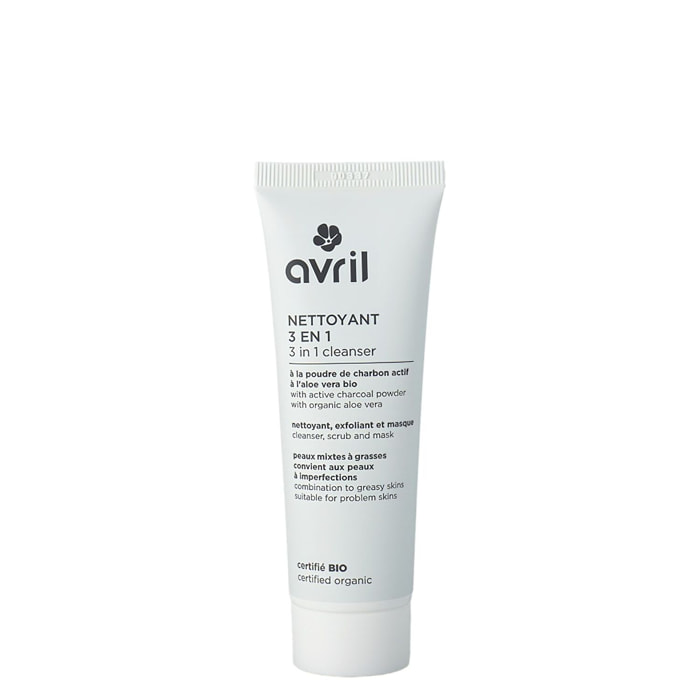 Nettoyant 3 en 1 - À la Poudre de Charbon Actif Certifié bio 50 ml