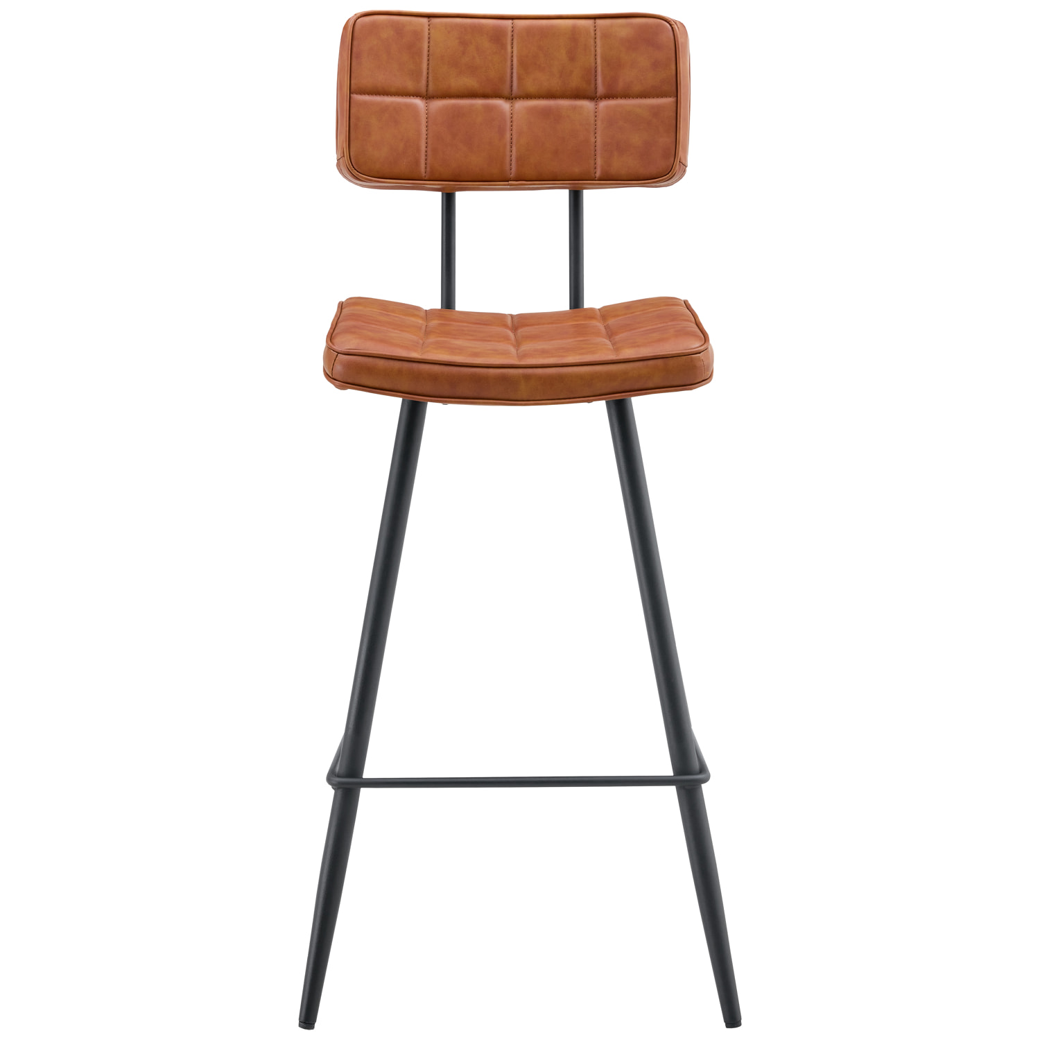 Lot de 2 tabourets de bar en simili cognac FERNAND