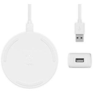 Chargeur induction BELKIN sans-fil 10W Pad (avec chargeur) blanc