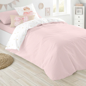 Cool Kids - Funda Nórdica Estampada - Reversible - Infantil - Cierre Solapa - 100% Algodón - Incluye 1 Funda de Almohada - Ballet