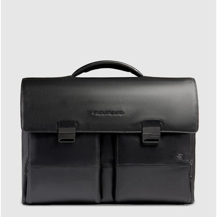 Piquadro Ventiquattrore in pelle porta pc e porta iPad® con protezione antiurto