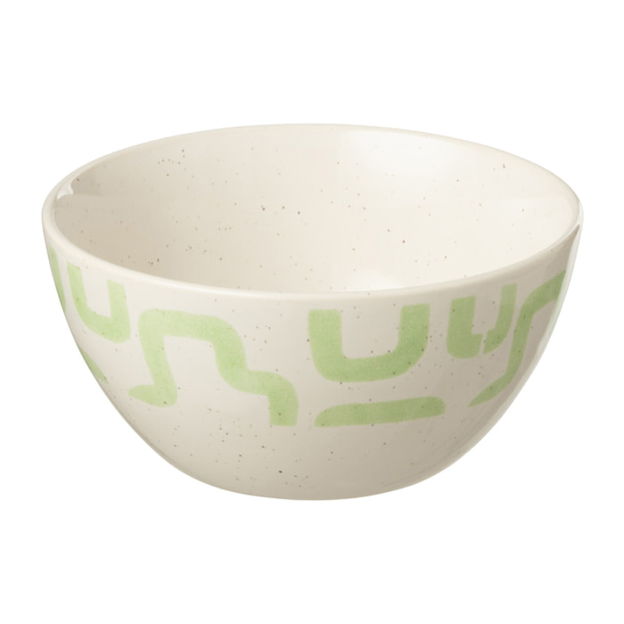 J-Line Bol Motif Porcelaine Vert