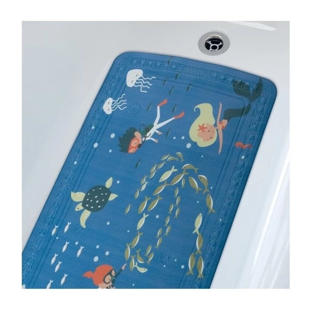 Tapis Fond de baignoire PVC SCUBA DIVER 71x36cm Bleu Spirella