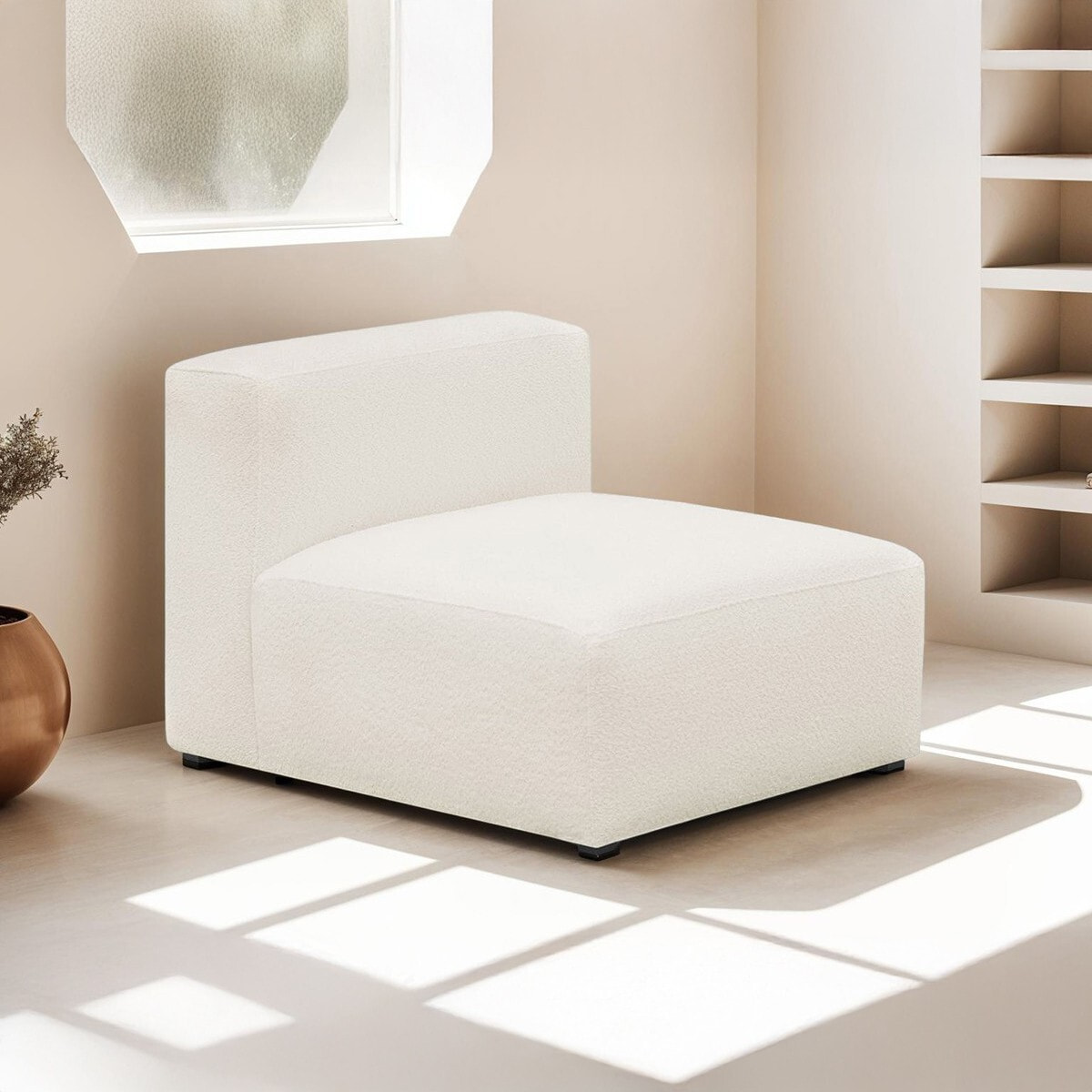 Chauffeuse sans accoudoirs modulable en tissu bouclette - MODULO